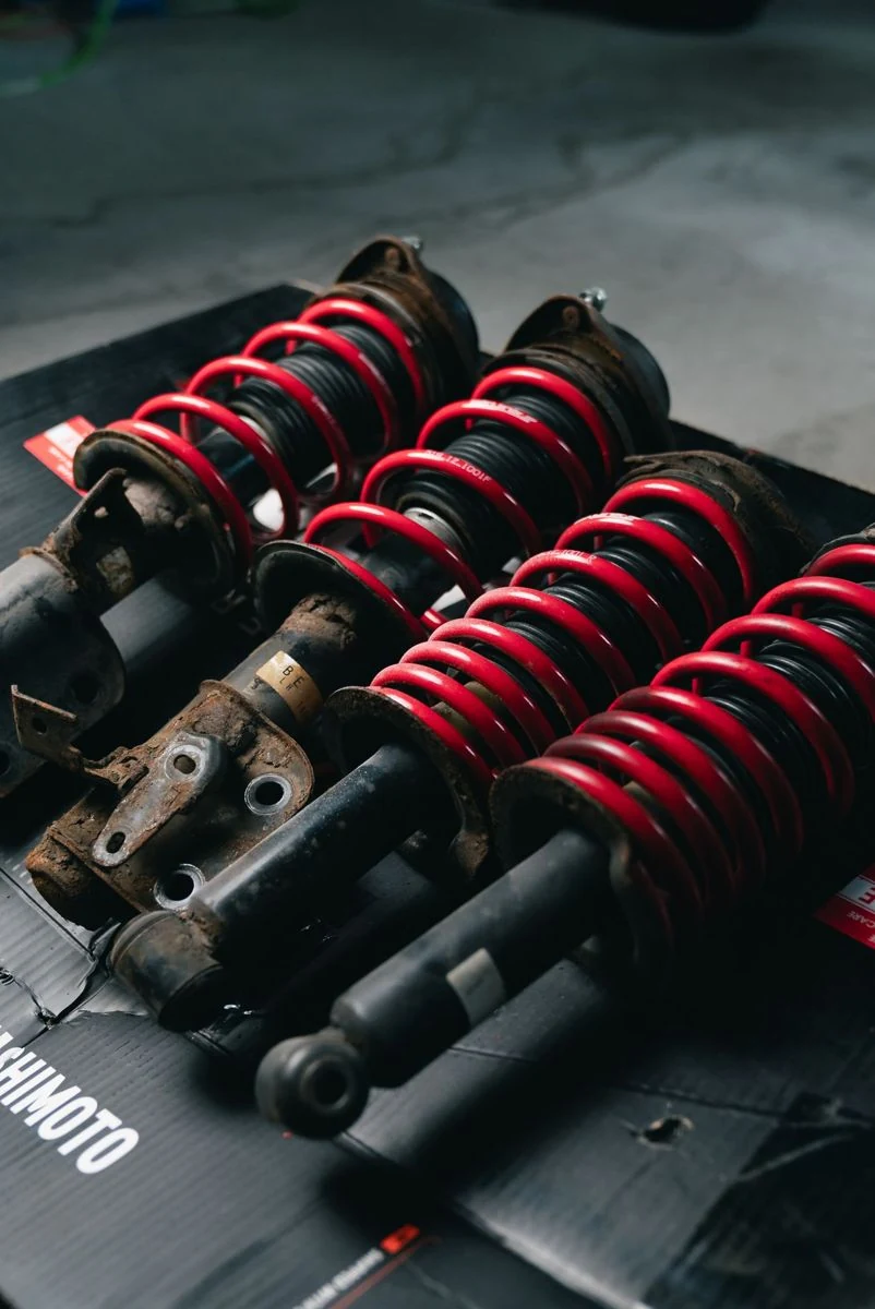 Red coilover suspension